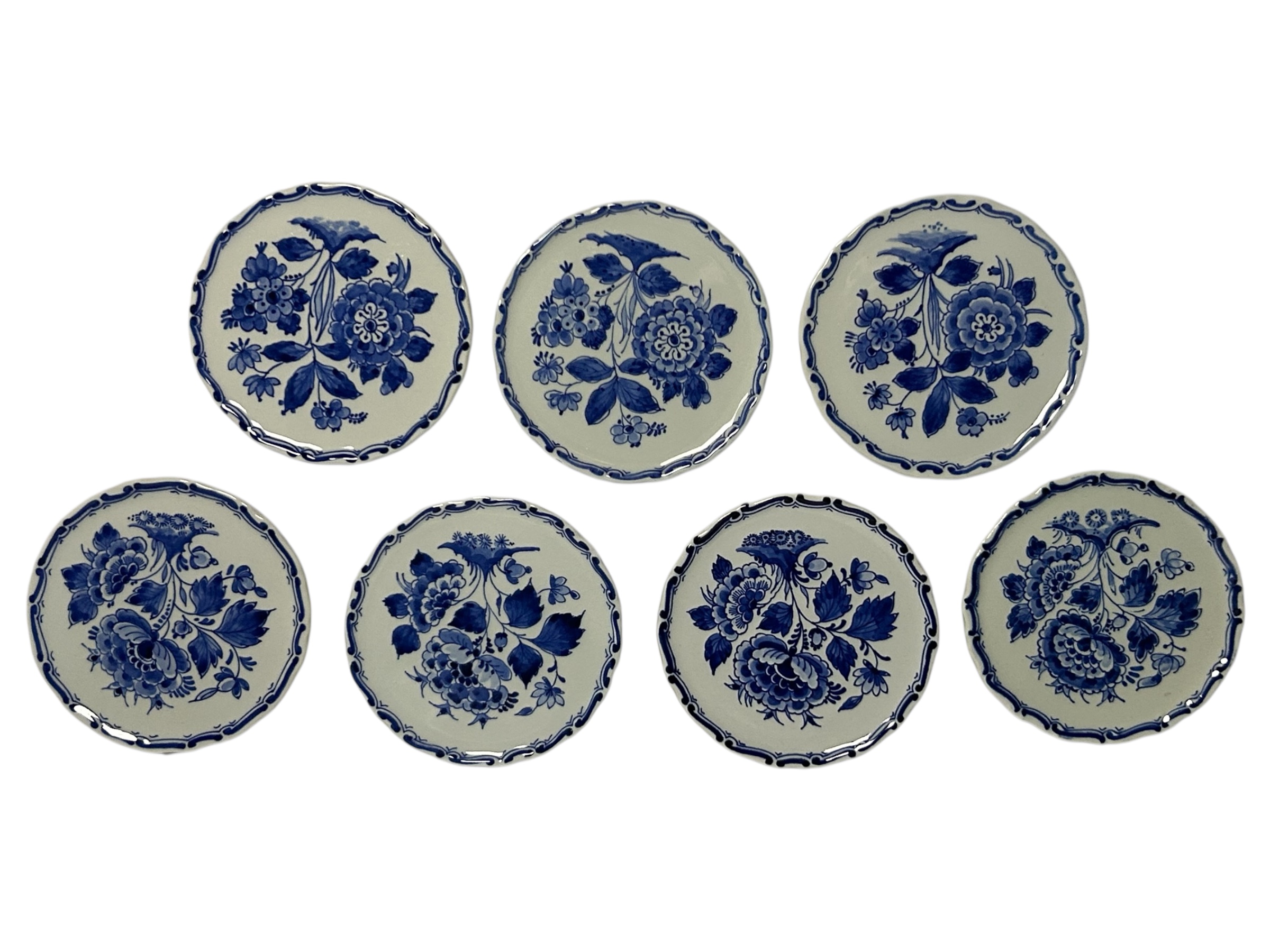 Set of Seven Porceleyne Fles Floral Coasters