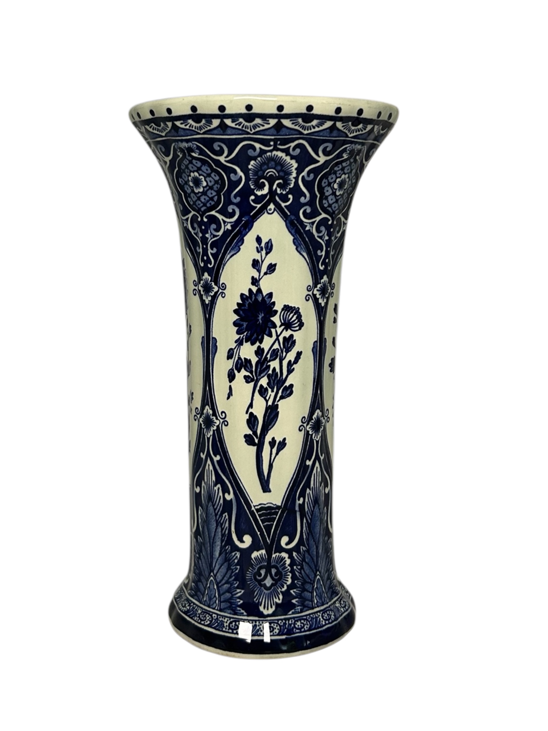 Boch Trumpet Vase with Floral Panels
