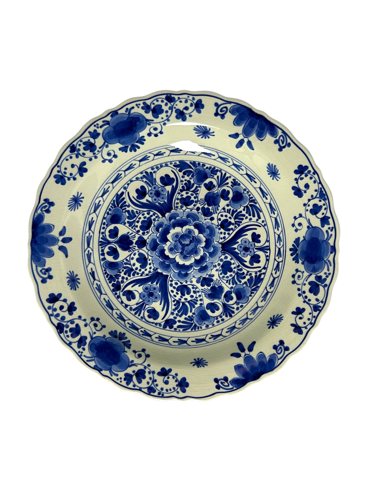 Porceleyne Fles Plate with Central Floral Bouquet